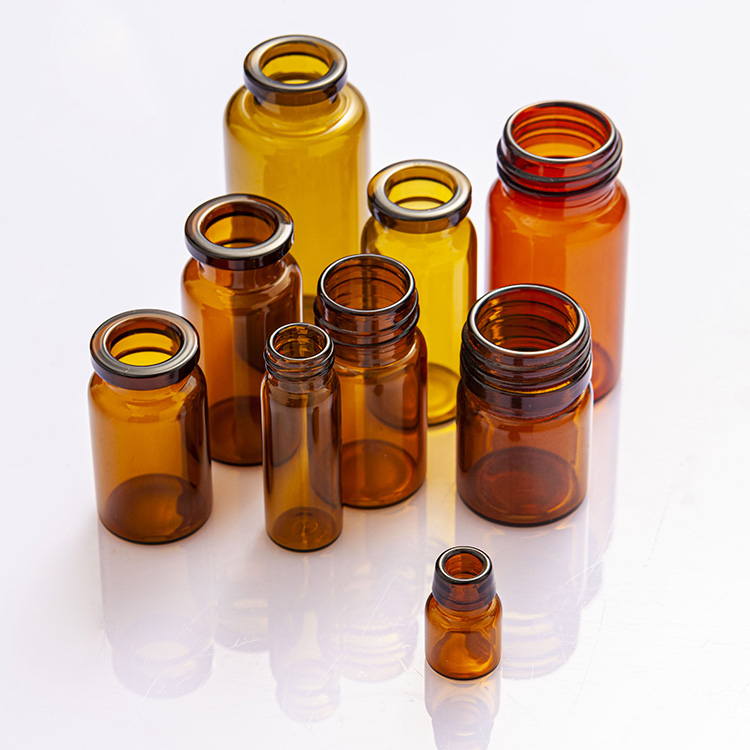 Amber Hapus tubular suntik botol kaca steril Vials pikeun Pharmaceutical