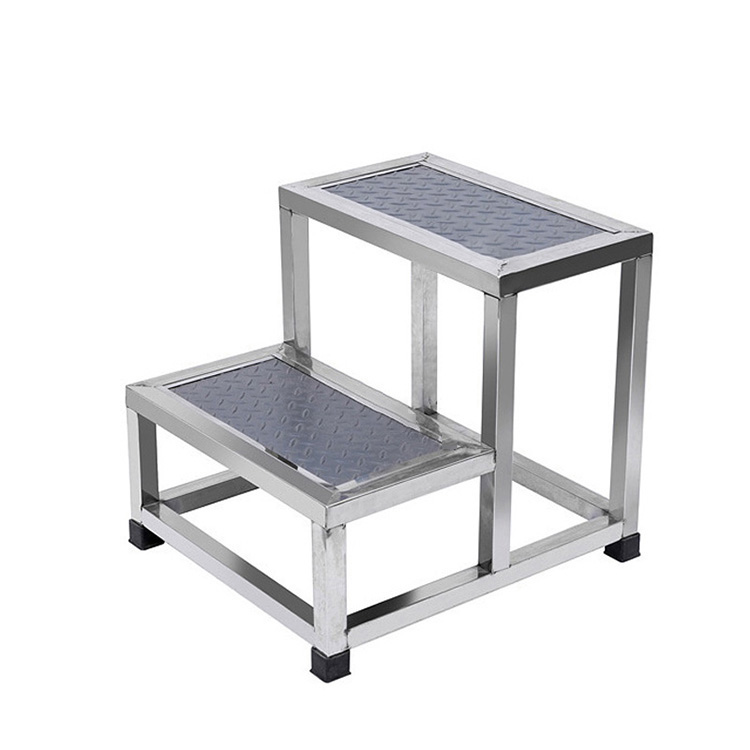 Dua Léngkah Médis Stainless Steel Pasén Footstool